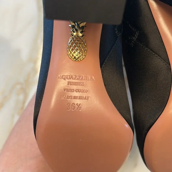 Aquazzura Embroidered Satin Booties - Picture 8 of 10